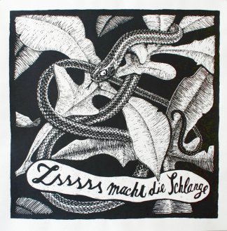 Philip Janter - slange - snake - 65x65cm - silketryk.jpg